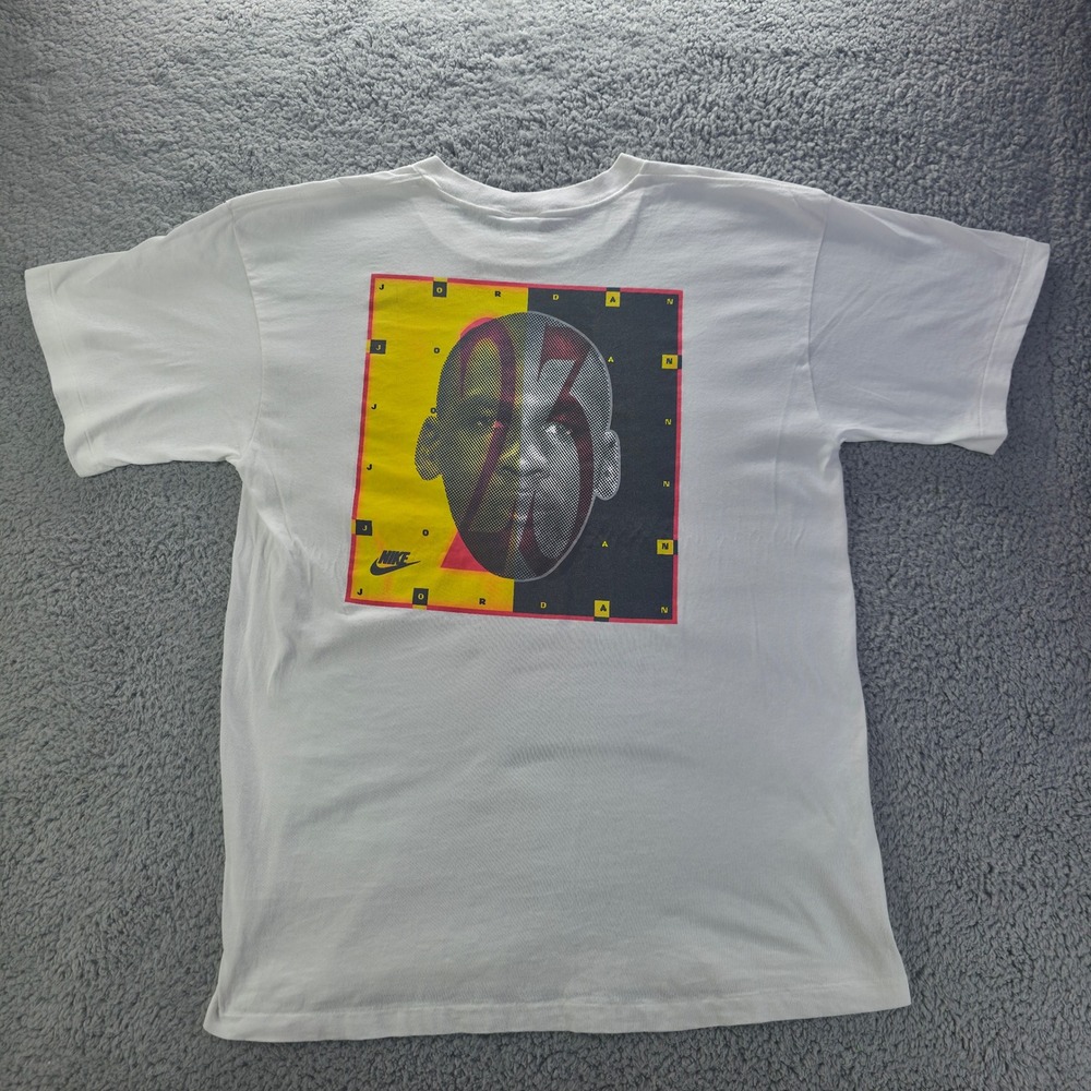 Vintage Nike Air Jordan T Shirt Mens Large White 90s Graphic Made in USA 23 MJ